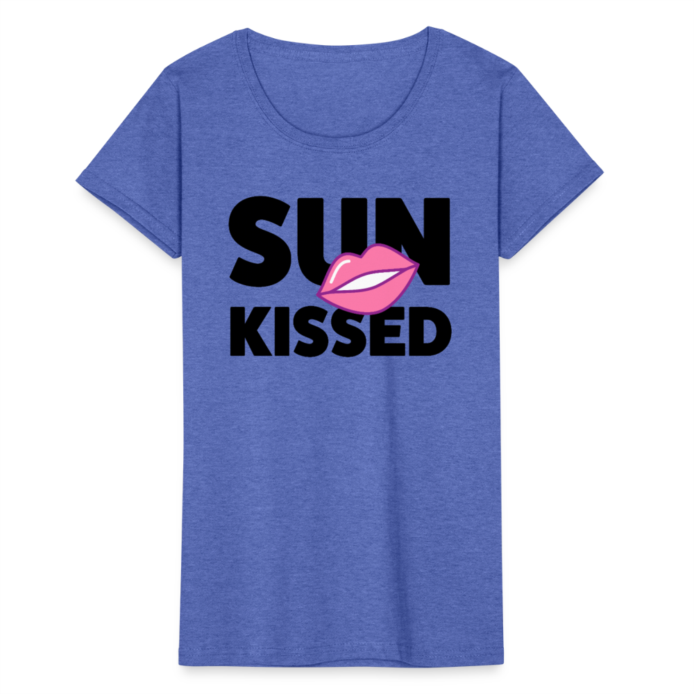 Frauen-T-Shirt mit SUN KISSED PRINT - Blau meliert