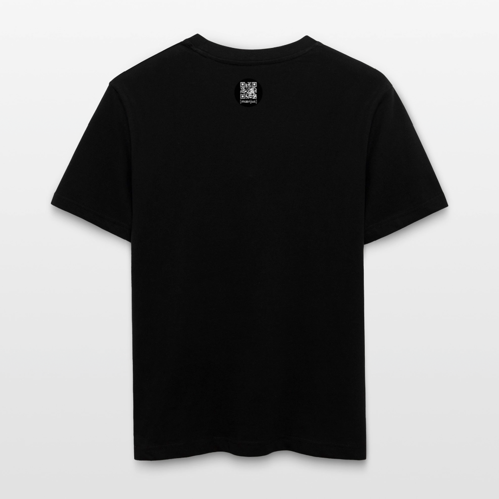 Unisex Bio-T-Shirt mit FEUERHERZ LILA PRINT - Schwarz