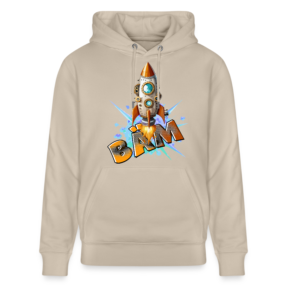 Unisex Hoodie mit RAKETE PRINT - Beige