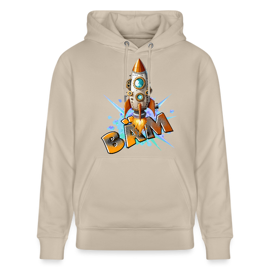 Unisex Hoodie mit RAKETE PRINT - Beige
