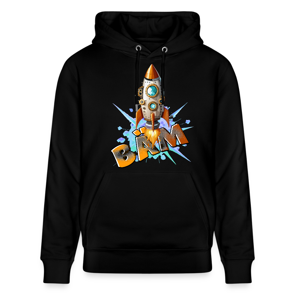 Unisex Hoodie mit RAKETE PRINT - Schwarz