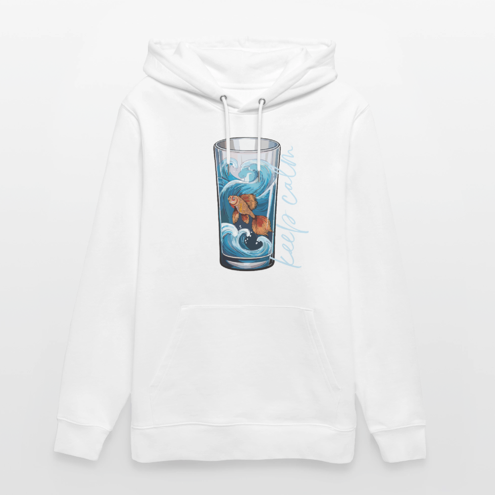 Unisex Bio-Hoodie mit KEEP CALM PRINT - Weiß