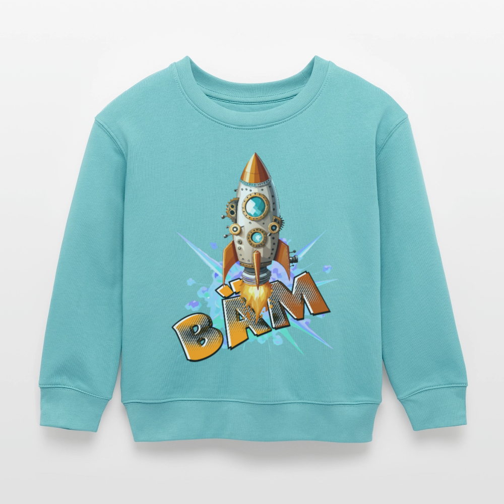 MNJS KIDS Mini Changer Bio Sweatshirt mit BÄMPRINT - Pastelltürkis