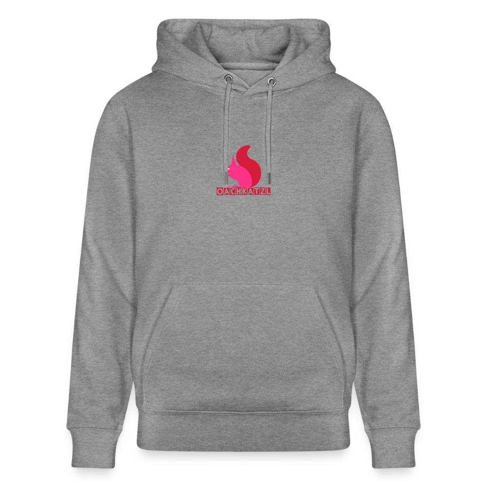 Unisex Bio-Hoodie mit OACHKATZL PRINT - Hellgrau marmoriert