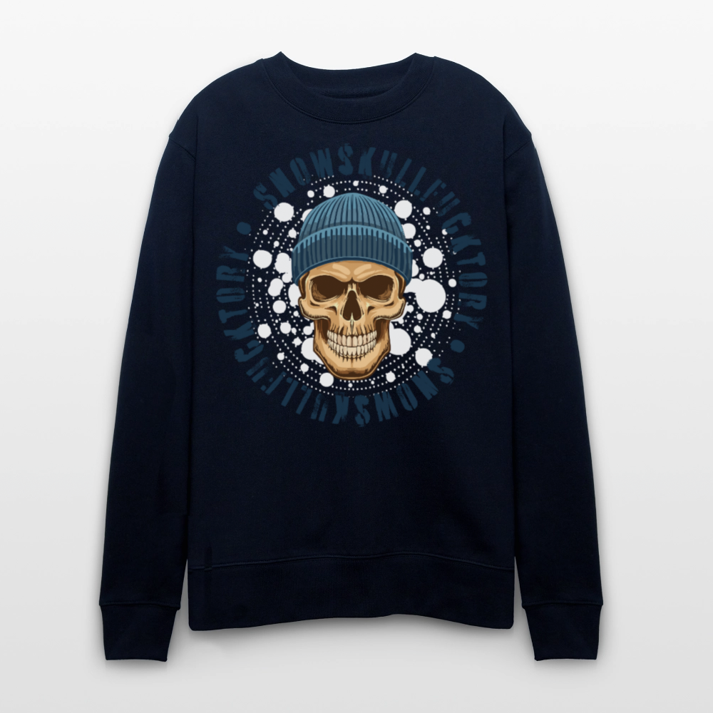 Unisex Bio-Sweatshirt mit SNOWSKULL PRINT - Navy