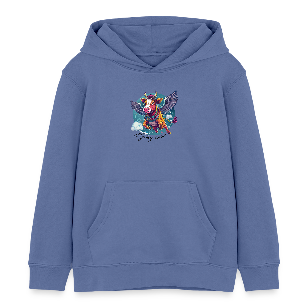 MNJS KIDS Bio-Hoodie mit FLYING COW PRINT - Blau