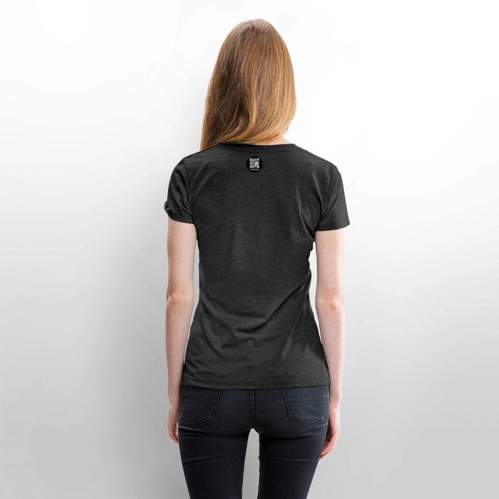 Frauen Premium T-Shirt mit OKTOBERFEST SKULL GIRL PRINT - Anthrazit meliert