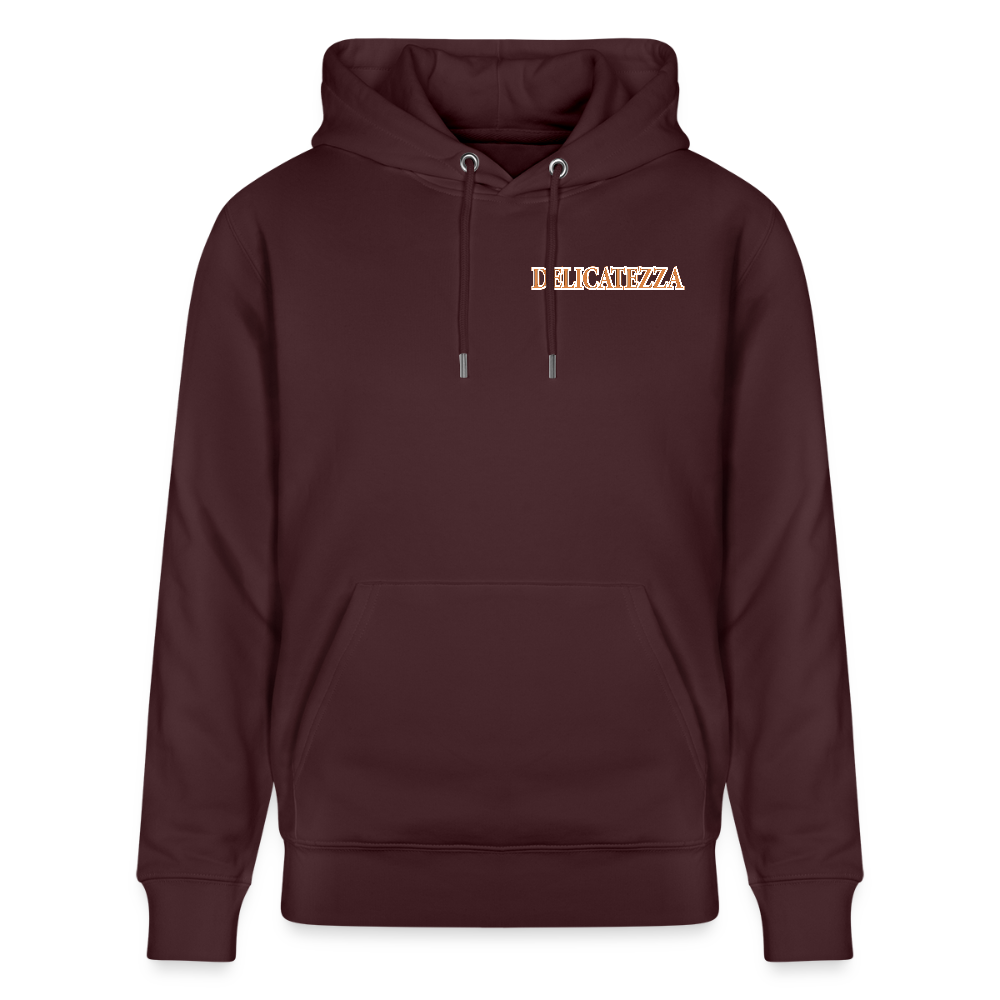 Unisex Hoodie mit DELICATEZZA SARDINE PRINT Vorder- und Rückseite - Maroon