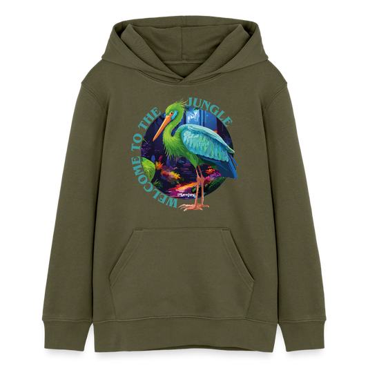 MNJS TEENS Bio-Hoodie mit WELCOME TO THE JUNGLE PRINT - Khaki