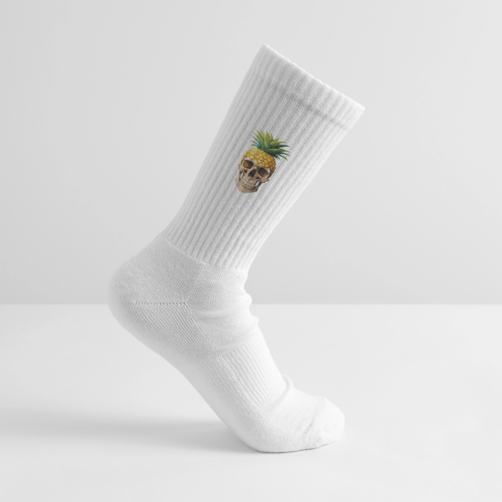 Tennissocken mit ANANASSKULL Print - Weiß