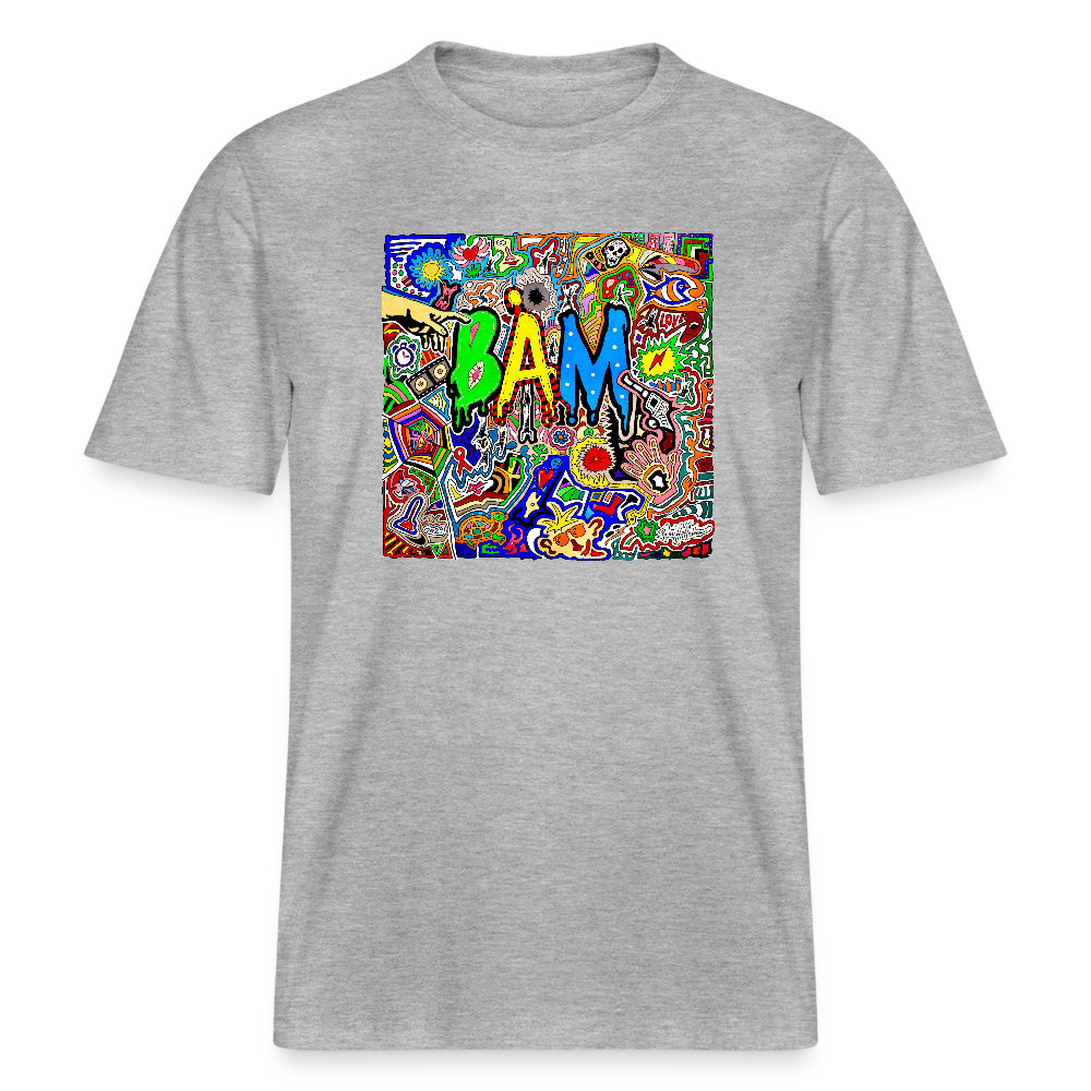 Unisex Bio-T-Shirt mit BÄM PRINT - Grau meliert