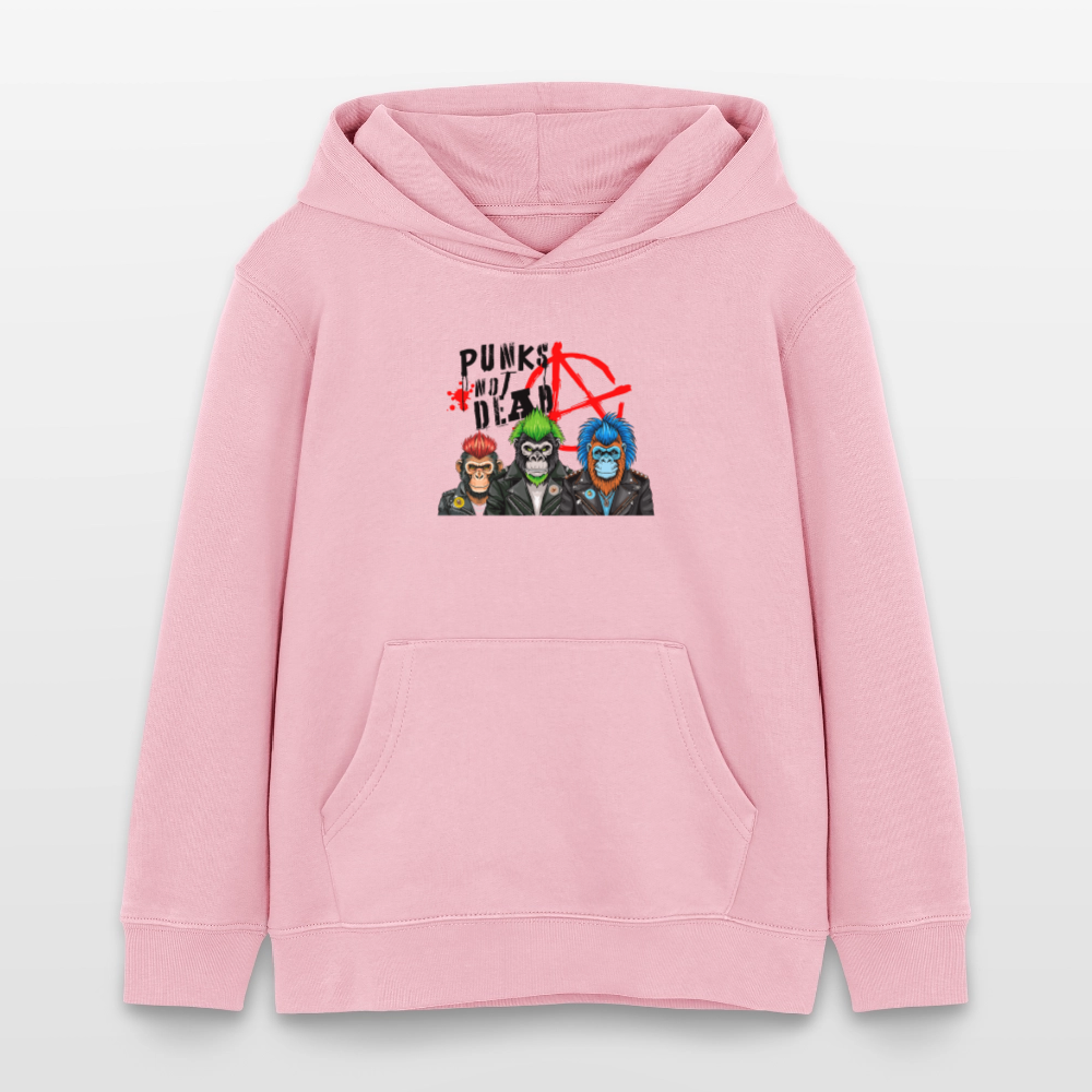 MNJS KIDS Bio-Hoodie mit PUNKS NOT DEAD PRINT - Hellrosa