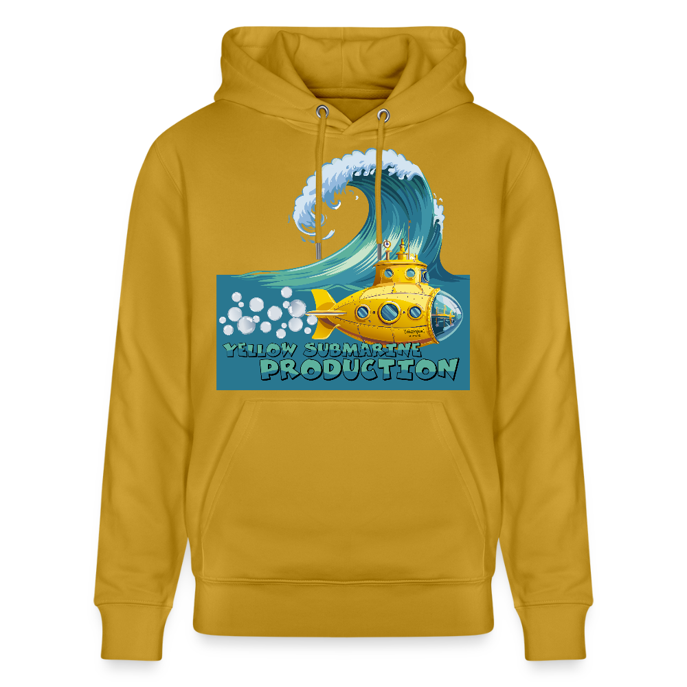Unisex Bio-Hoodie mit YELLOW SUBMARINE PRODUCTION PRINT - Ocker
