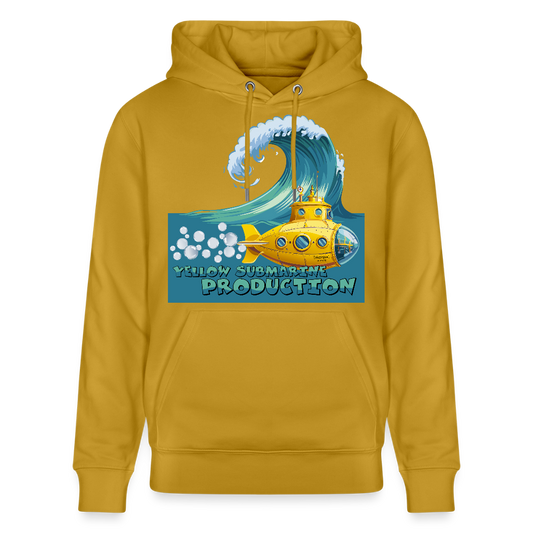 Unisex Bio-Hoodie mit YELLOW SUBMARINE PRODUCTION PRINT - Ocker