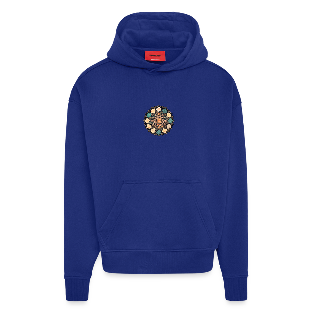 Heavyweight Oversized Organic Hoodie Made in EU mit Mandala Vibes Print - Iconic Blue
