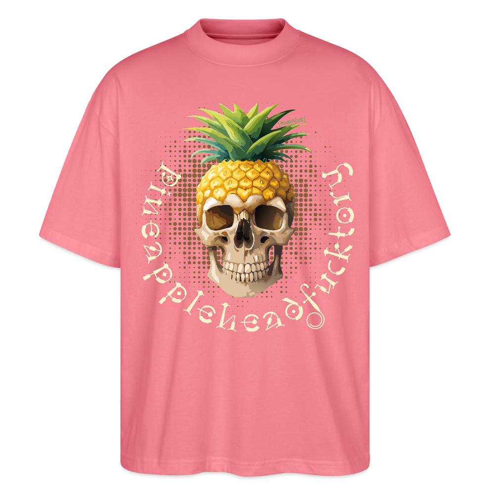 Oversized Unisex T-Shirt mit PINEAPPLE SKULL PRINT - Pink 