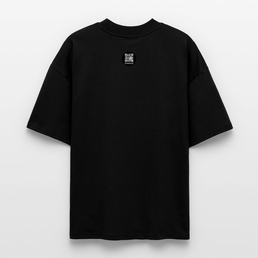 Oversized Unisex Bio T-Shirt mit KEEP CALM PRINT - Schwarz