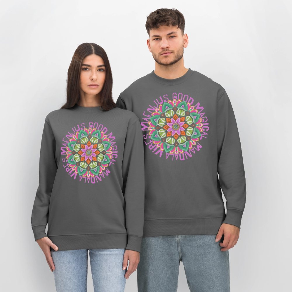 Unisex Bio-Sweatshirt mit MANDALA VIBES PRINT - Anthrazit
