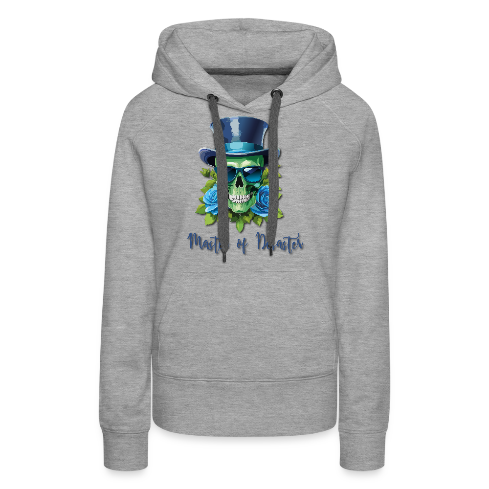 Frauen Premium Hoodie mit MASTER OF DESASTER SKULL PRINT - Grau meliert