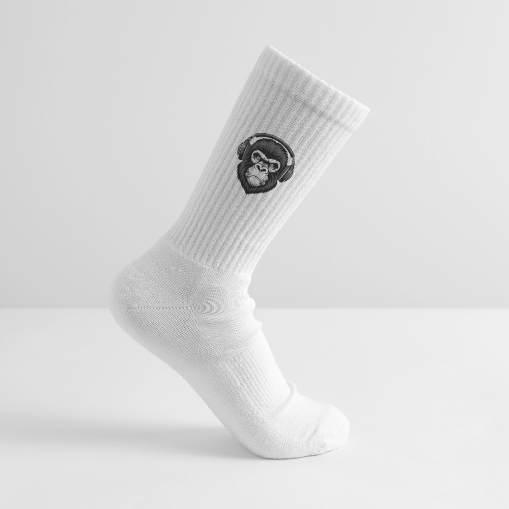 Tennissocken mit GORILLA Print - Weiß