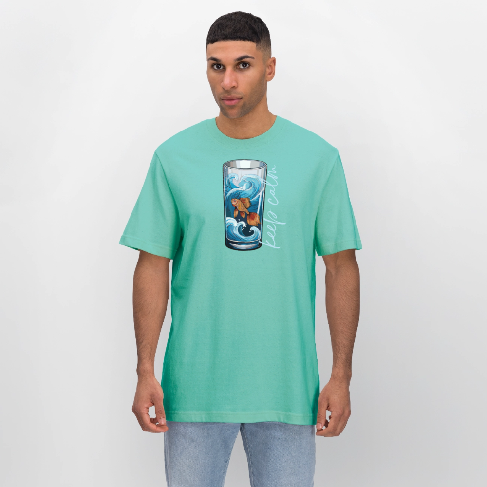 Unisex Bio-T-Shirt mit KEEP CALM PRINT - Poolblau