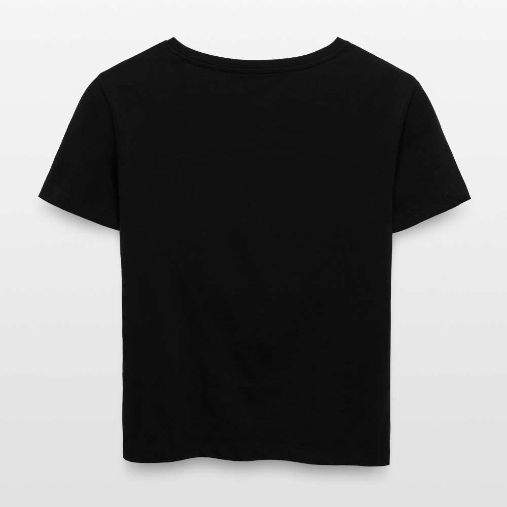Frauen T-Shirt mit FUNKY COW PRINT - Schwarz