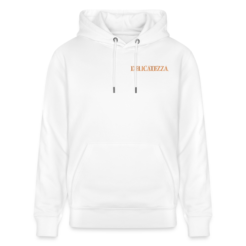 Unisex Hoodie mit DELICATEZZA SARDINE PRINT Vorder- und Rückseite - Weiß
