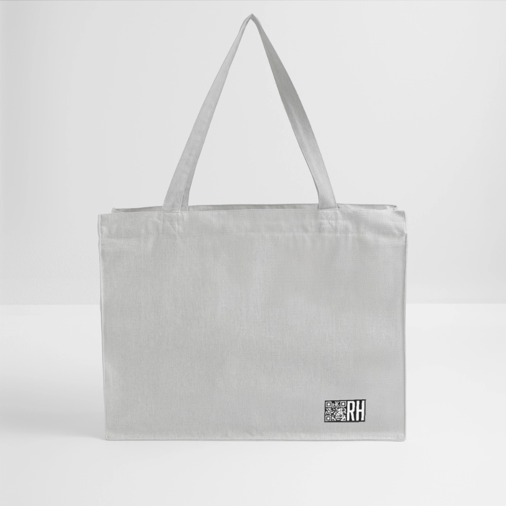 Recycelter Shopping Bag mit MAENJUS NETWORK FASHION PRINT - Grau meliert