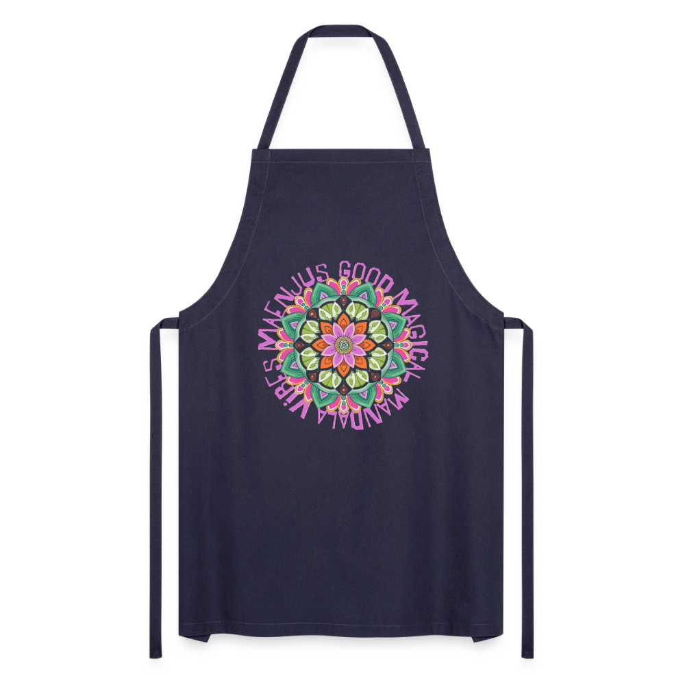 Kochschürze mit Mandala Vibes Motiv V - Navy