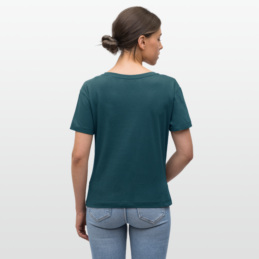 Frauen T-Shirt mit AUS DIE MAUS PRINT - Dunkles Petrol