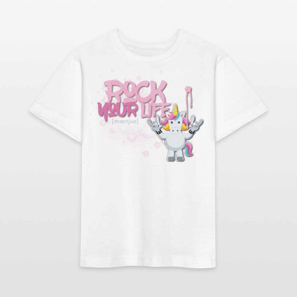 MNJS KIDS Bio T-Shirt mit ROCK YOUR LIFE PRINT - Weiß