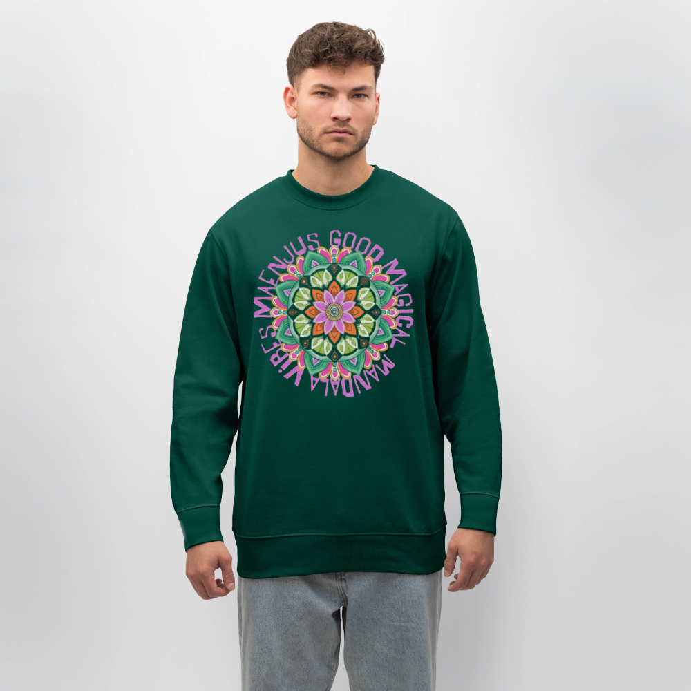 Unisex Bio-Sweatshirt mit MANDALA VIBES PRINT - Forest