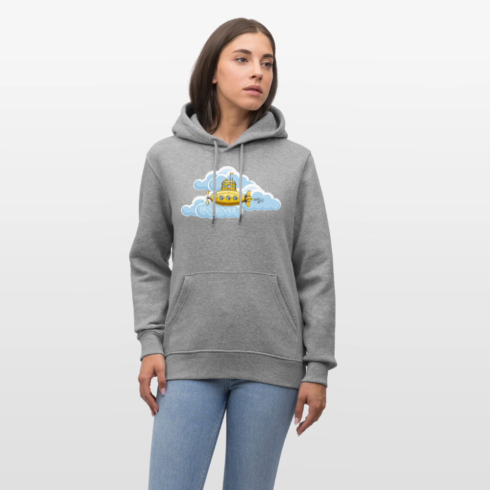 Unisex Bio-Hoodie mit SKYDIVER PRINT - Hellgrau marmoriert