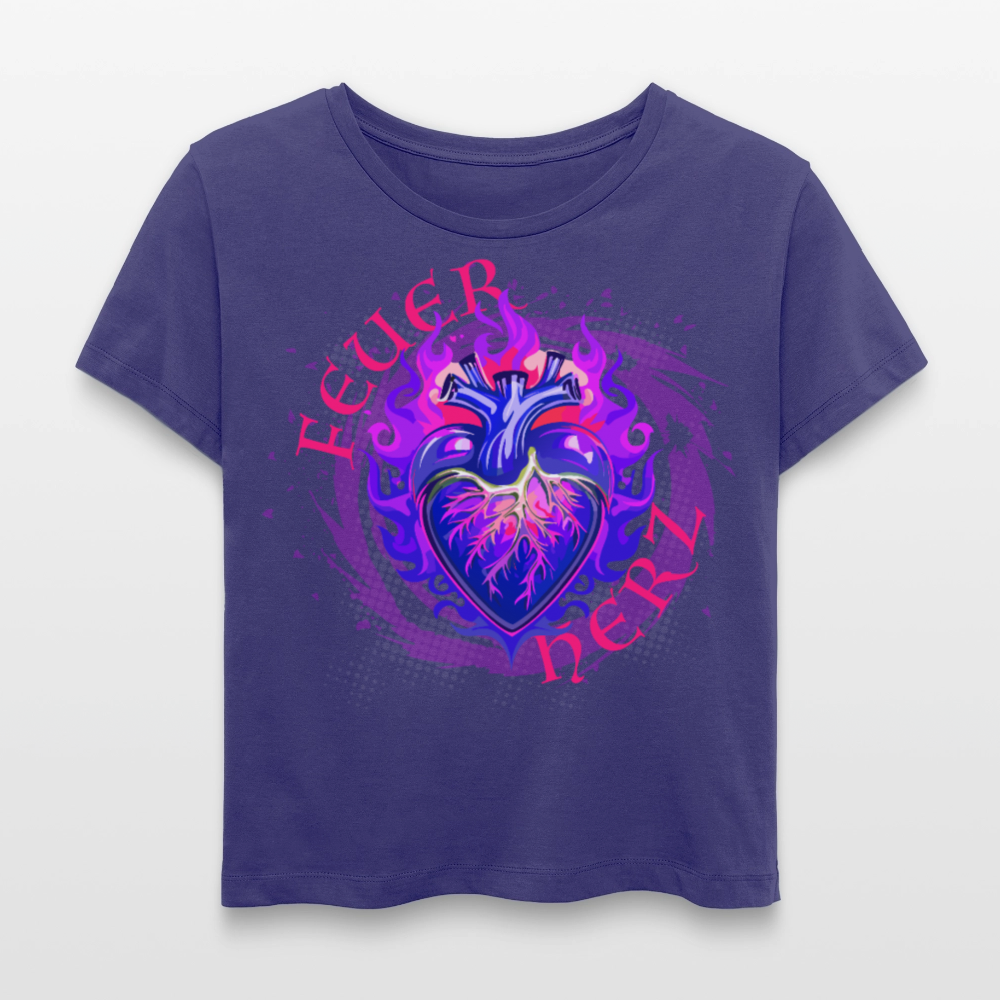 Frauen T-Shirt mit FEUERHERZ LILA PRINT - Dämmerung