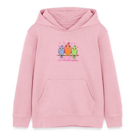 MNJS KIDS Bio-Hoodie mit ZWITSCHERGÄNG PRINT - Hellrosa