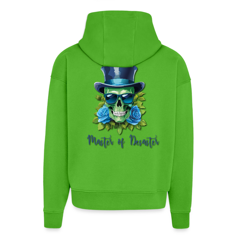 Heavyweight Oversized Organic Hoodie mit MASTER OF DESASTER SKULL PRINT - Apple Neon