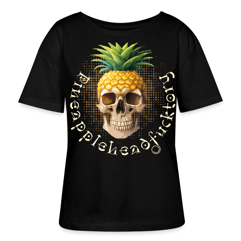 Frauen T-Shirt mit PINEAPPLE SKULL PRINT - Schwarz