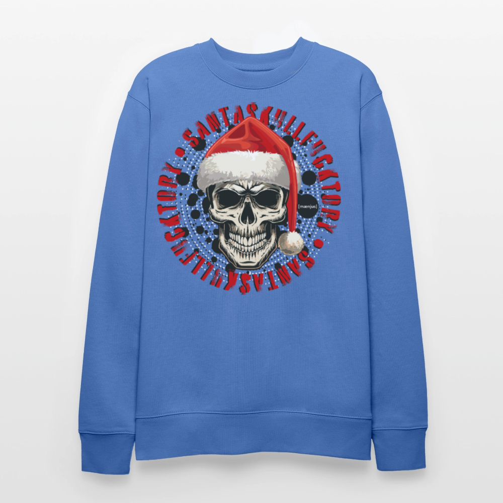 Unisex Bio-Sweatshirt mit SANTASKULL FUCKTORY PRINT - Blau