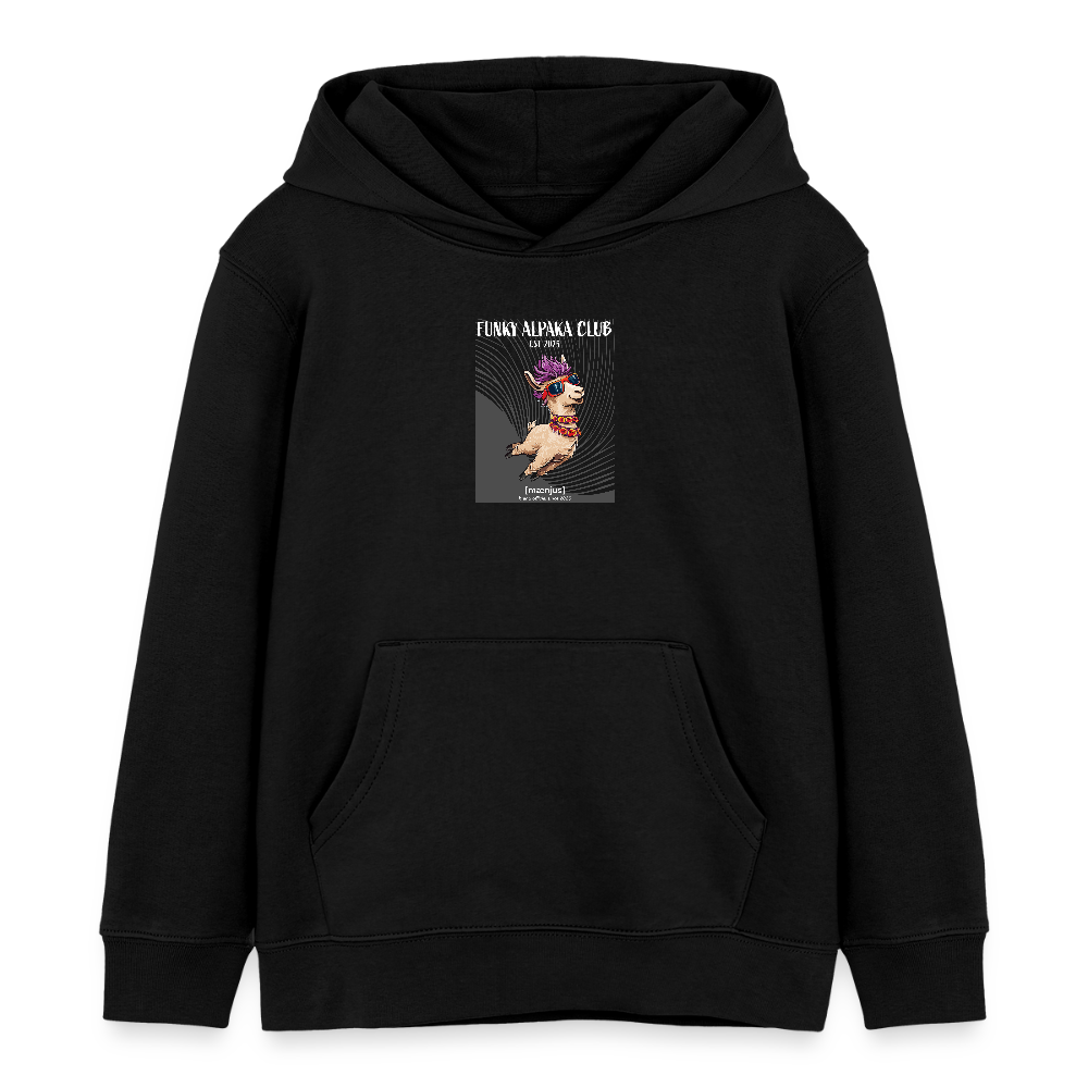 MNJS KIDS Bio-Hoodie mit FUNKY ALPAKA CLUB PRINT - Schwarz