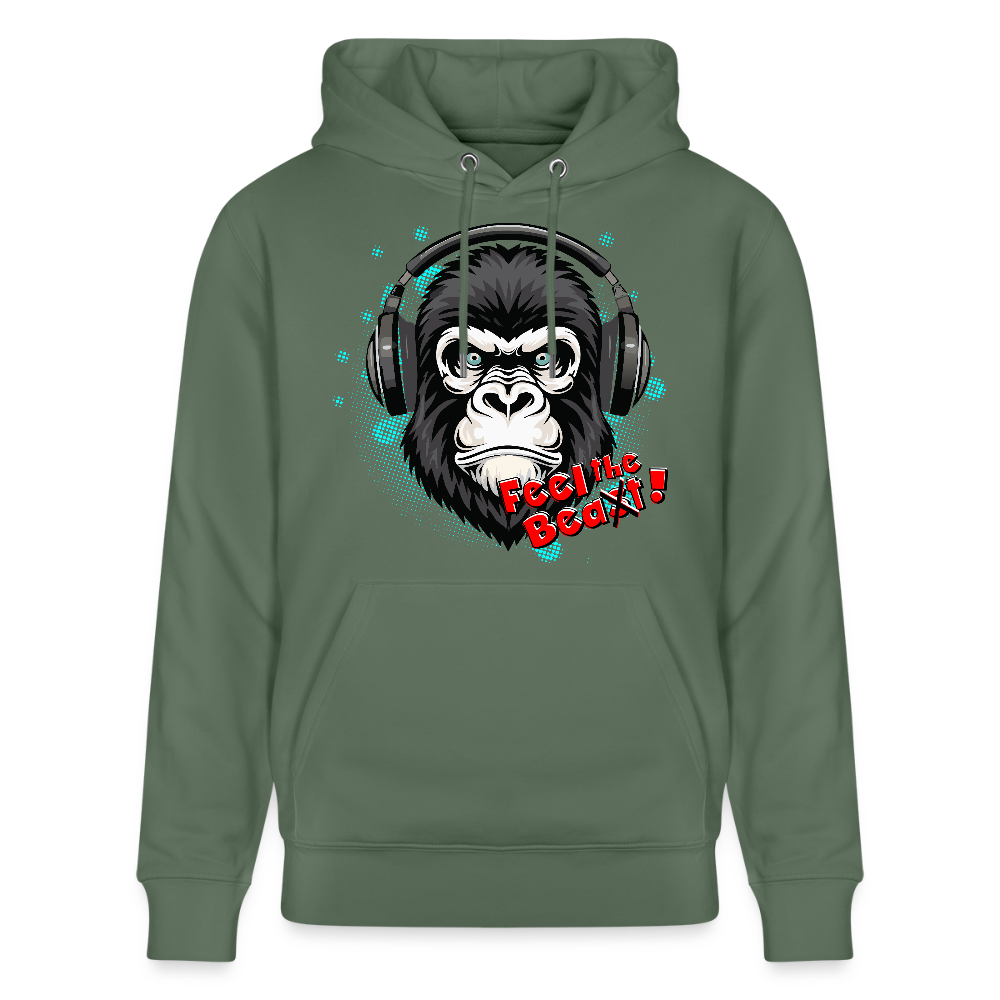 Unisex Hoodie mit FEEL THE BEA(S)T PRINT - Tanngrün