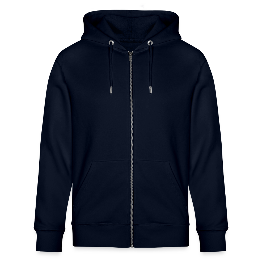 Unisex Bio-Kapuzenjacke mit DELICATEZZA PRINT Rückseite - Navy