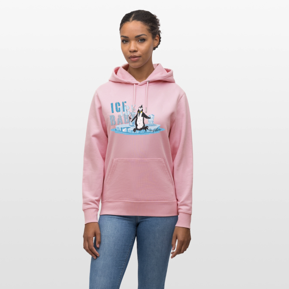 Unisex Bio-Hoodie mit ICE ICE BABY PINGUIN PRINT - Hellrosa