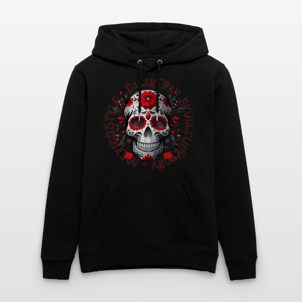 Unisex Hoodie mit CALAVERAS SKULL PRINT - Schwarz