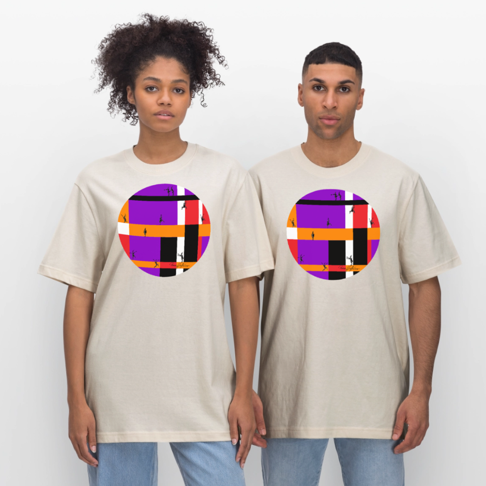 Relaxed Fit Unisex Bio-T-Shirt mit DYNAMIC FIELDS PRINT - Naturweiß 