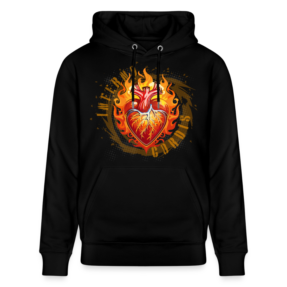 Unisex Bio-Hoodie mit FEUERHERZ PRINT - Schwarz