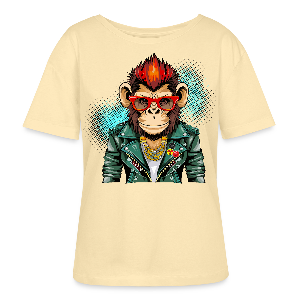 Frauen T-Shirt mit MONKEYPRINT - Creme