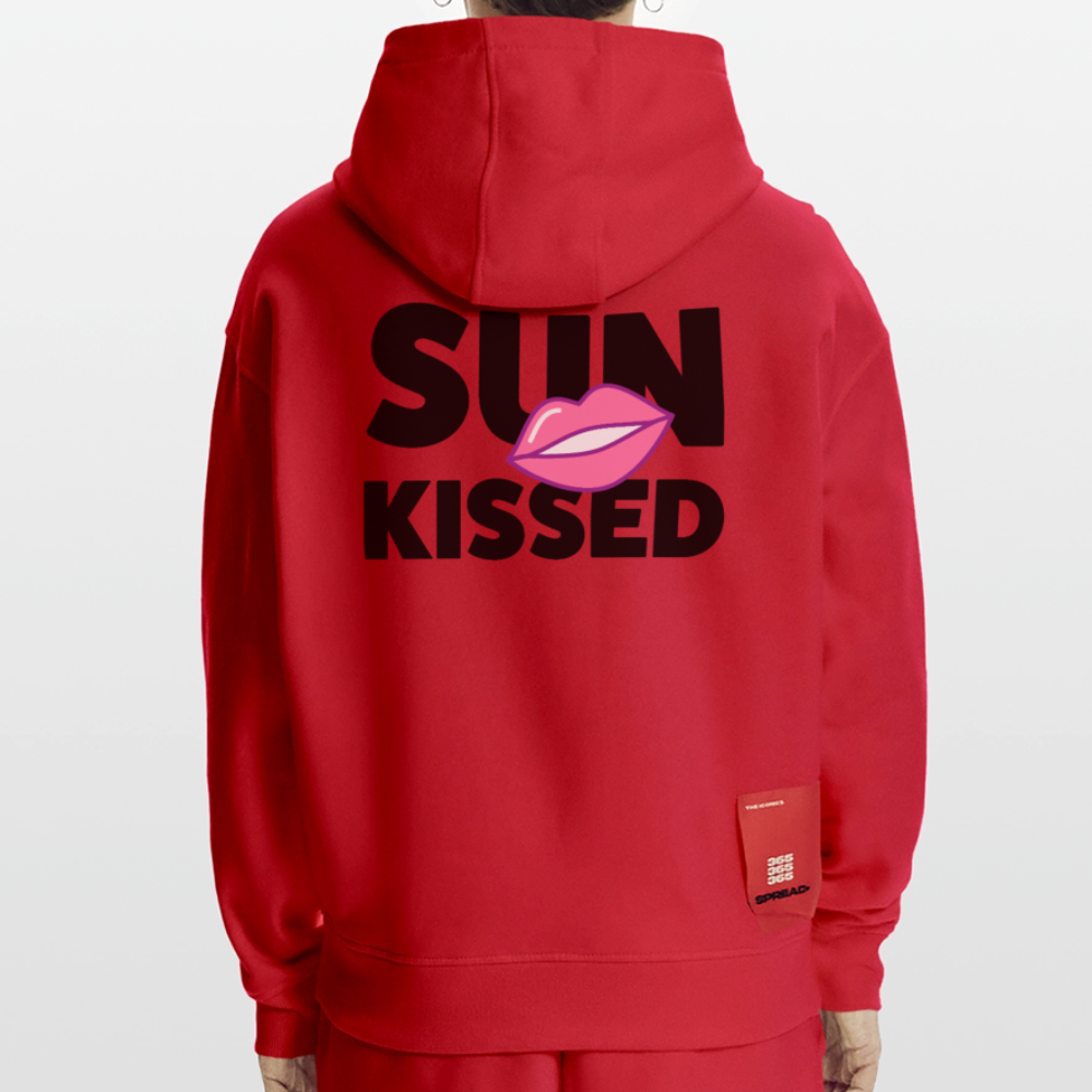 Heavyweight Oversized Organic Hoodie mit SUN KISSED PRINT - Rot