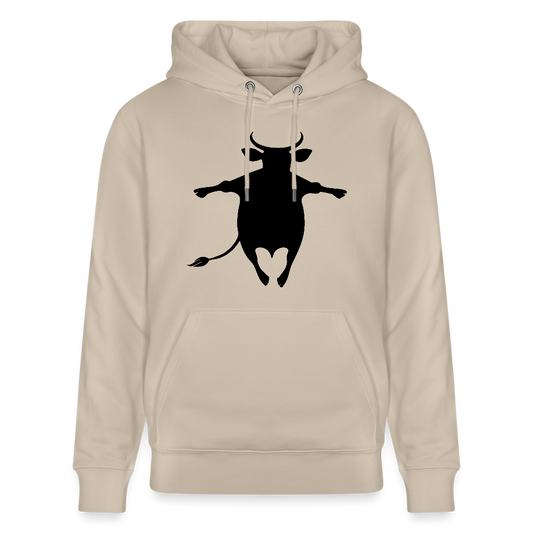 Unisex Hoodie mit HAPPY COW PRINT - Beige