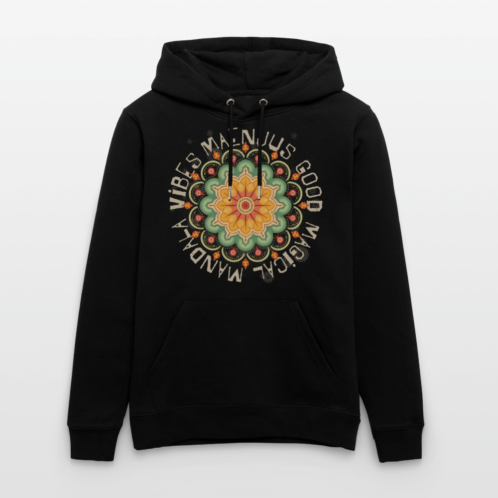 Unisex Bio-Hoodie mit MANDALA VIBES PRINT - Schwarz