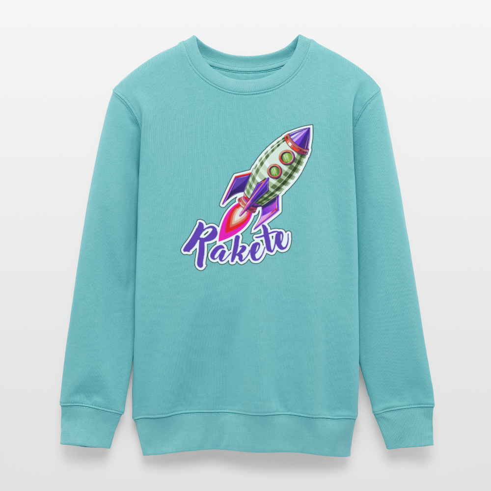 MNJS TEENS Bio Sweatshirt mit RAKETE PRINT - Pastelltürkis